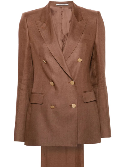 Double-Breasted Linen Suit