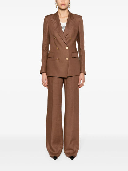 Double-Breasted Linen Suit