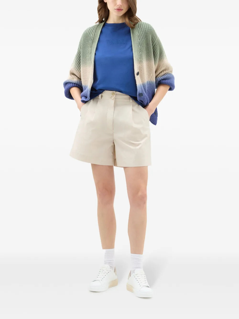 Pleated High-Waisted Shorts