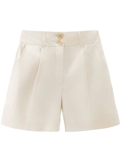 Pleated High-Waisted Shorts