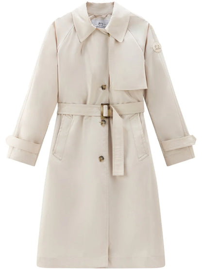 Single-Breasted Belted Trench Coat