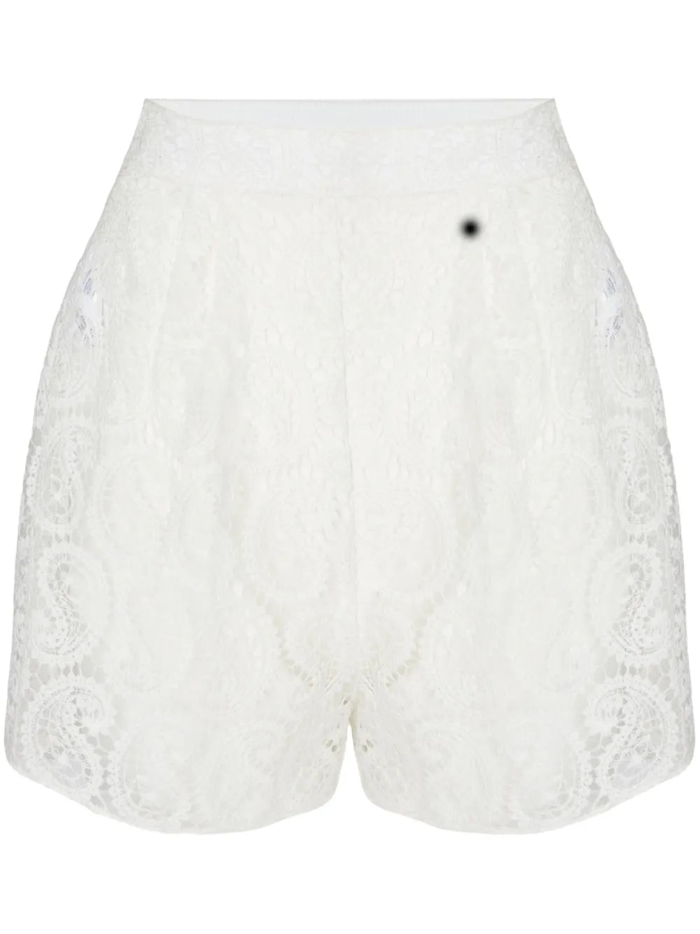 Paisley Macramé High-Waist Shorts