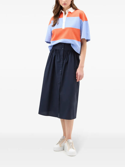 A-Line Poplin Midi Skirt