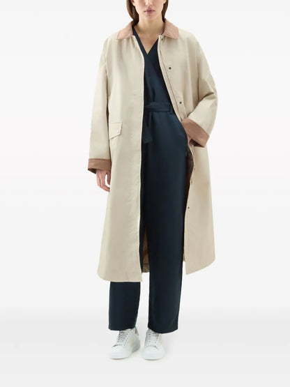 Single-Breasted Two-Tone Coat