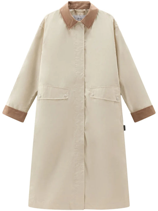 Single-Breasted Two-Tone Coat