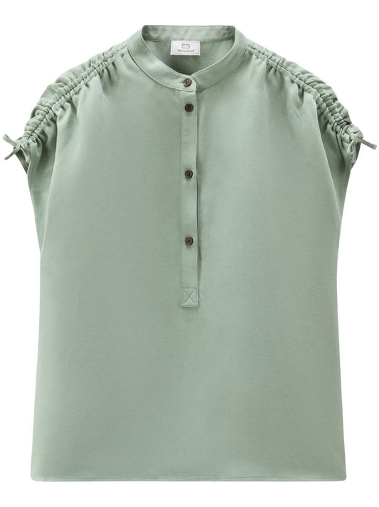 Ruched Sleeveless Shirt