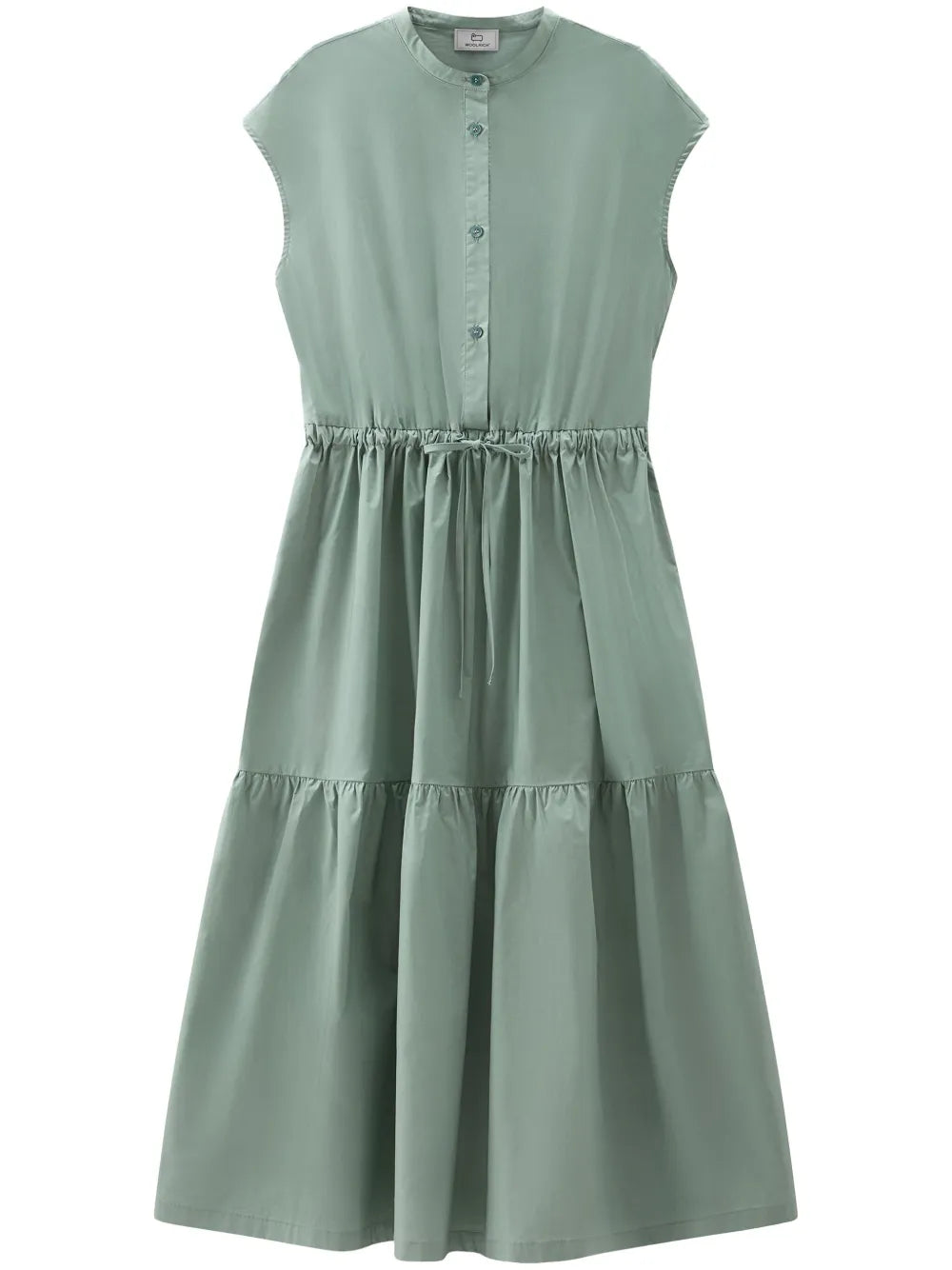 Tiered Poplin Midi Dress