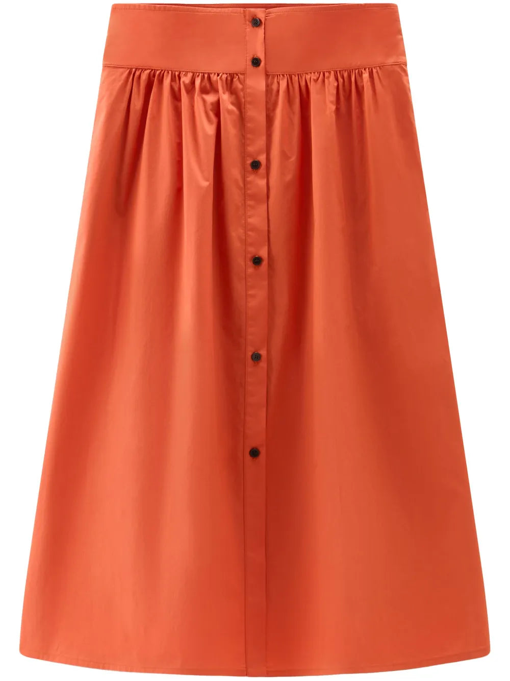 A-Line Poplin Midi Skirt