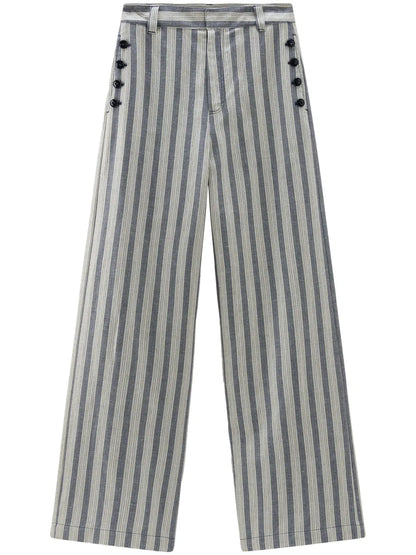 Striped Wide-Leg Trousers