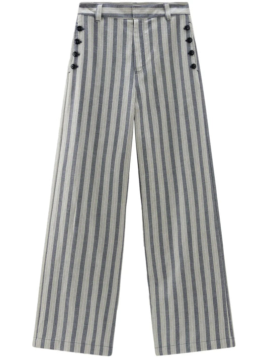 Striped Wide-Leg Trousers
