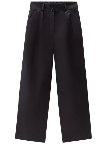 Wide-Leg Cotton Trousers