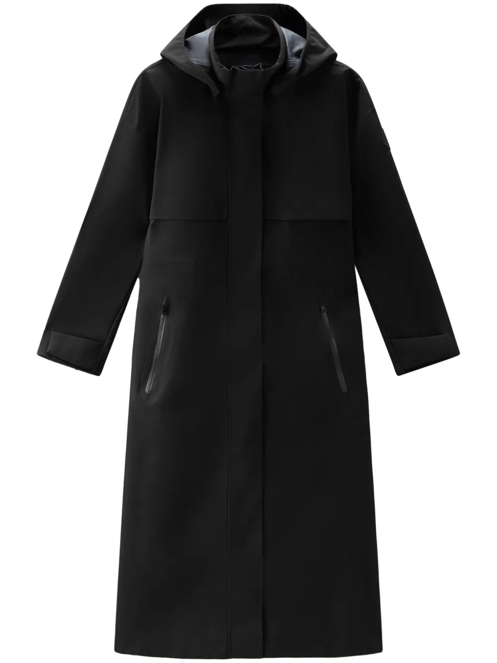 Single-Breasted Hooded Parka Coat