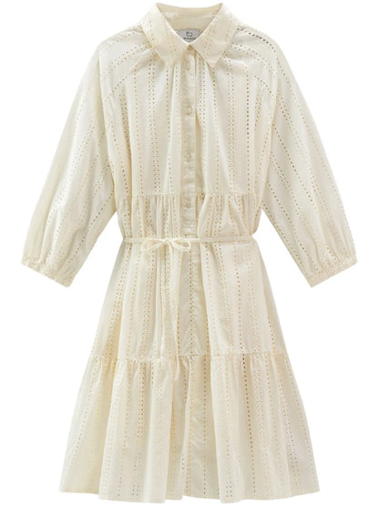 Broderie Anglaise Cotton Shirtdress