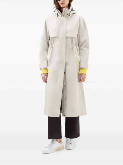 Single-Breasted Hooded Parka Coat