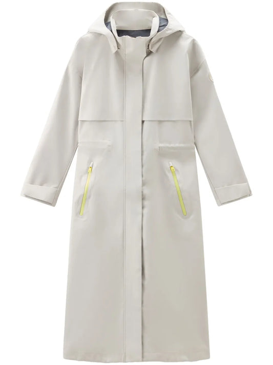 Single-Breasted Hooded Parka Coat