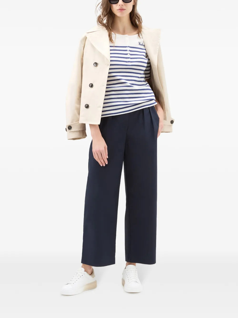 Wide-Leg Cotton Trousers