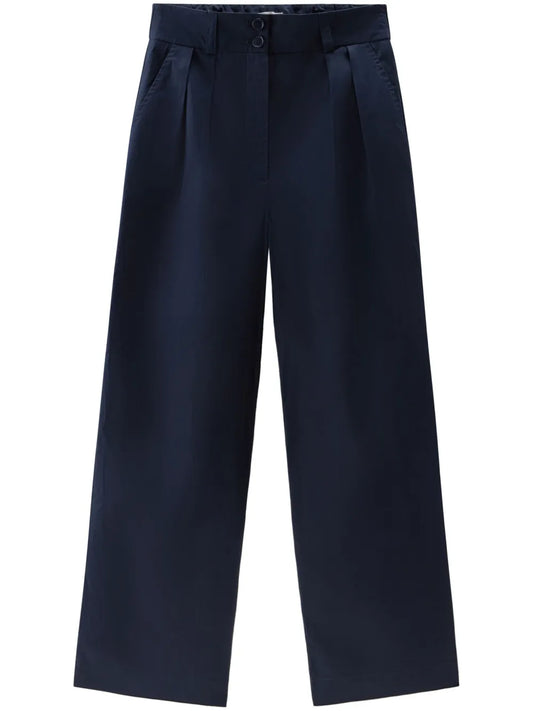 Wide-Leg Cotton Trousers