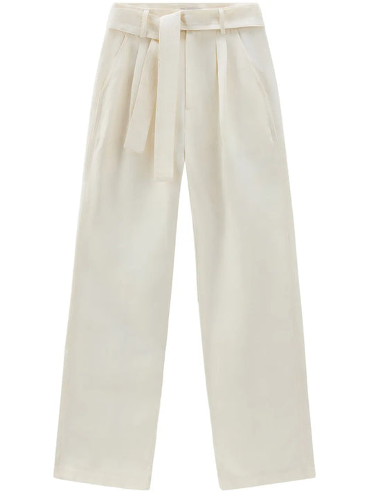 Belted Straight-Leg Trousers