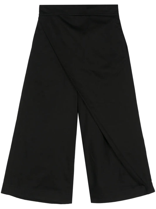 Cropped Wrap Cotton Trousers