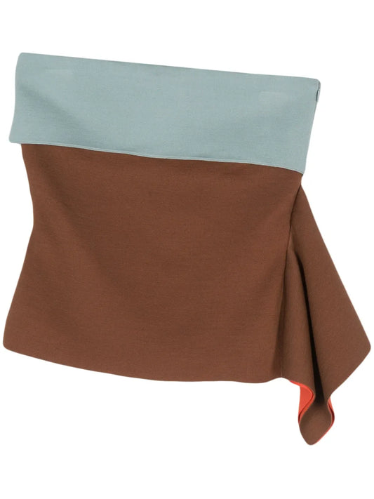 Draped Asymmetric Mini Skirt