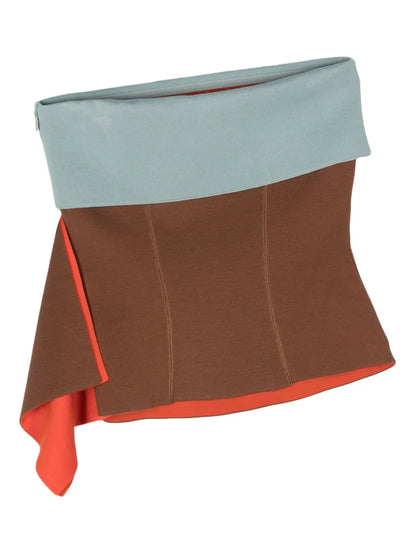 Draped Asymmetric Mini Skirt
