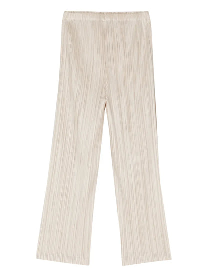 Plissé Straight-Leg Trousers