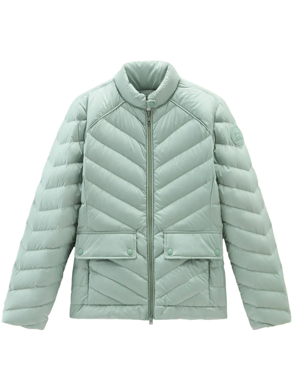 Logo-Appliqué Chevron-Quilted Puffer Jacket