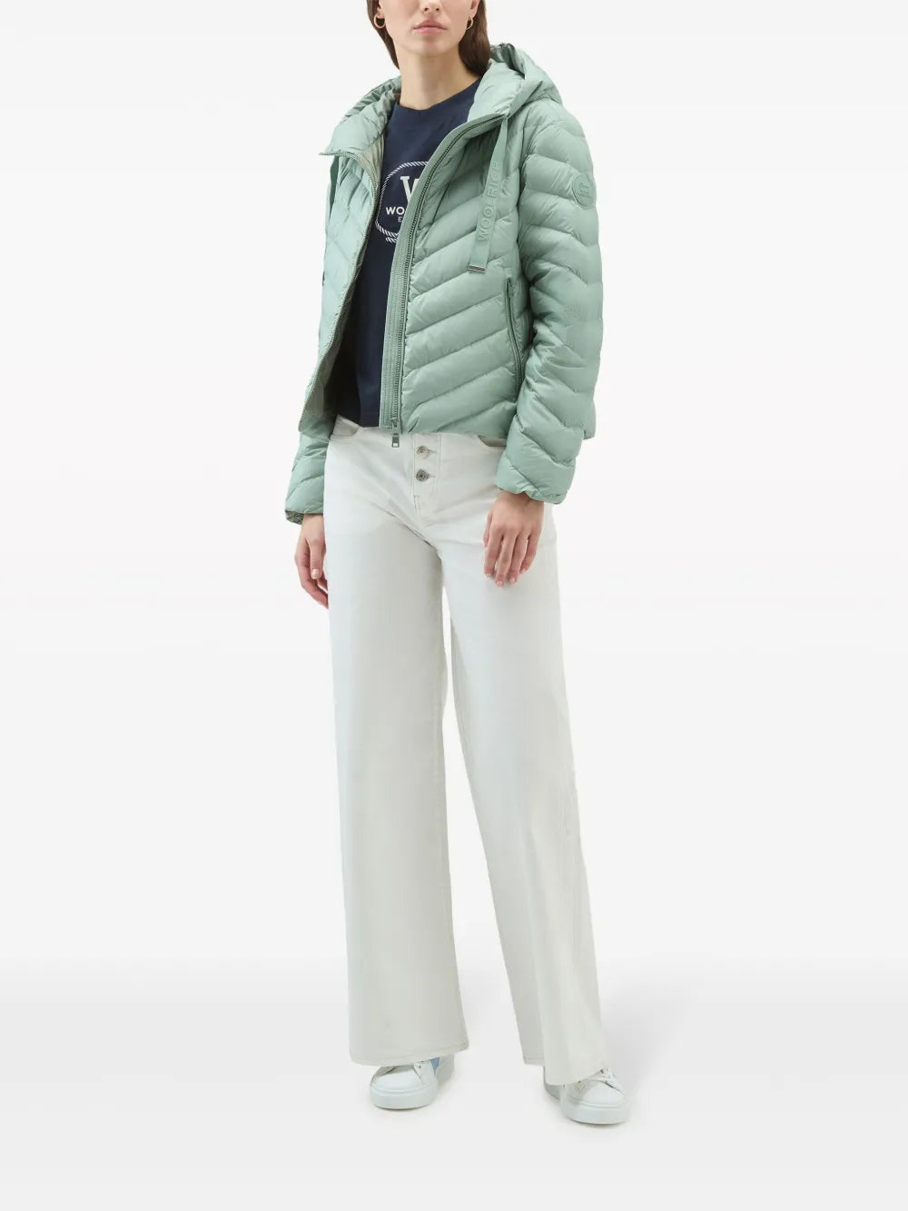 Hooded Chevron-Quilted Puffer Jacket