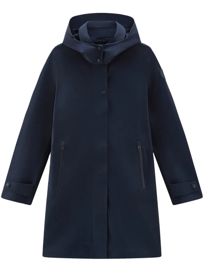 Single-Breasted Hooded Coat