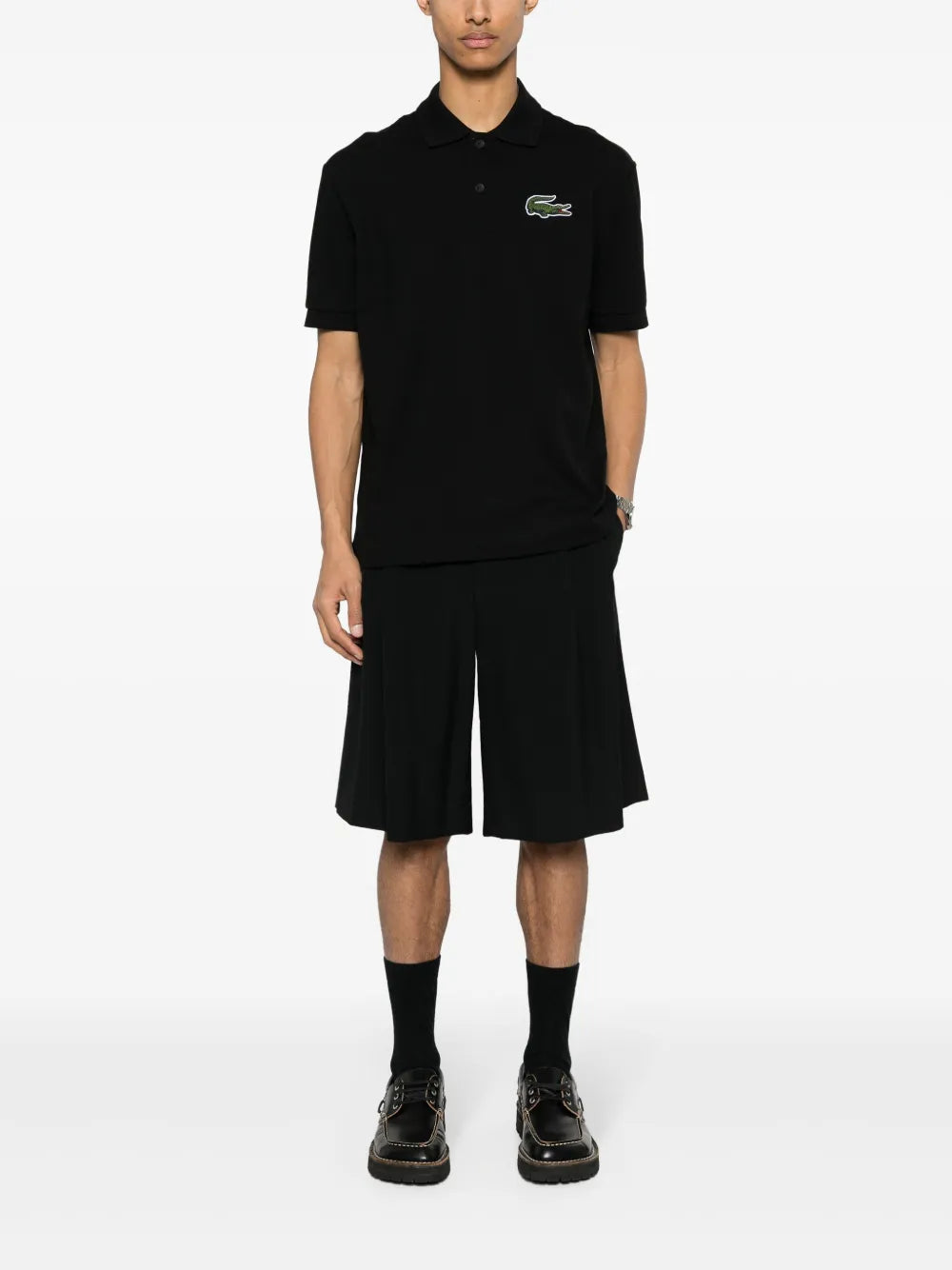 Logo-Patch Cotton Polo Shirt