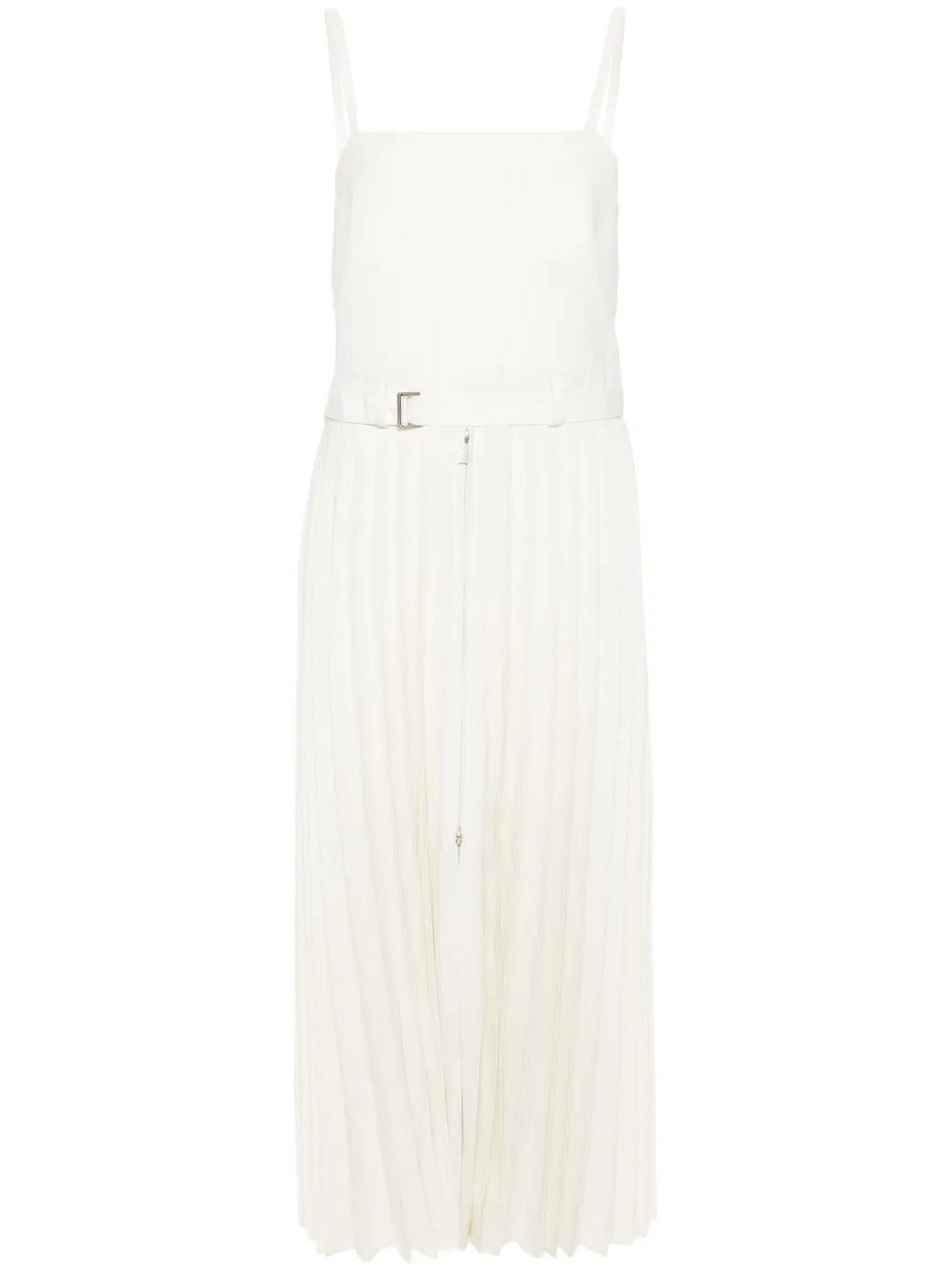 Pinstriped Pleated Maxi Dress