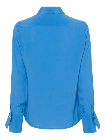 Pointed-Collar Crepe Shirt