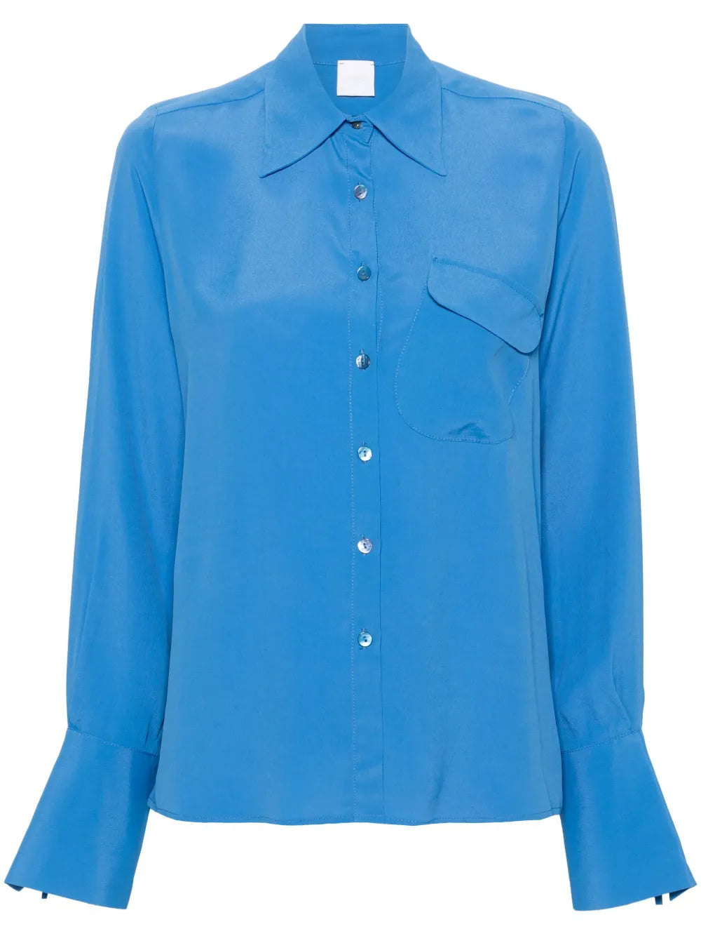Pointed-Collar Crepe Shirt