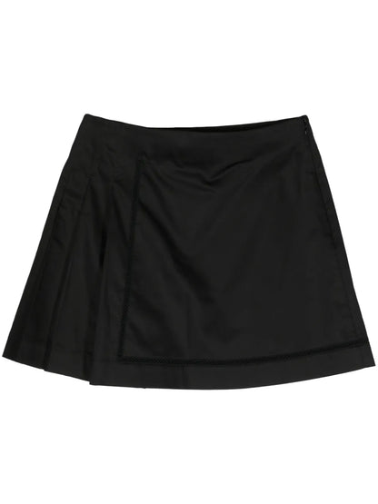 Pleated Cotton Miniskirt