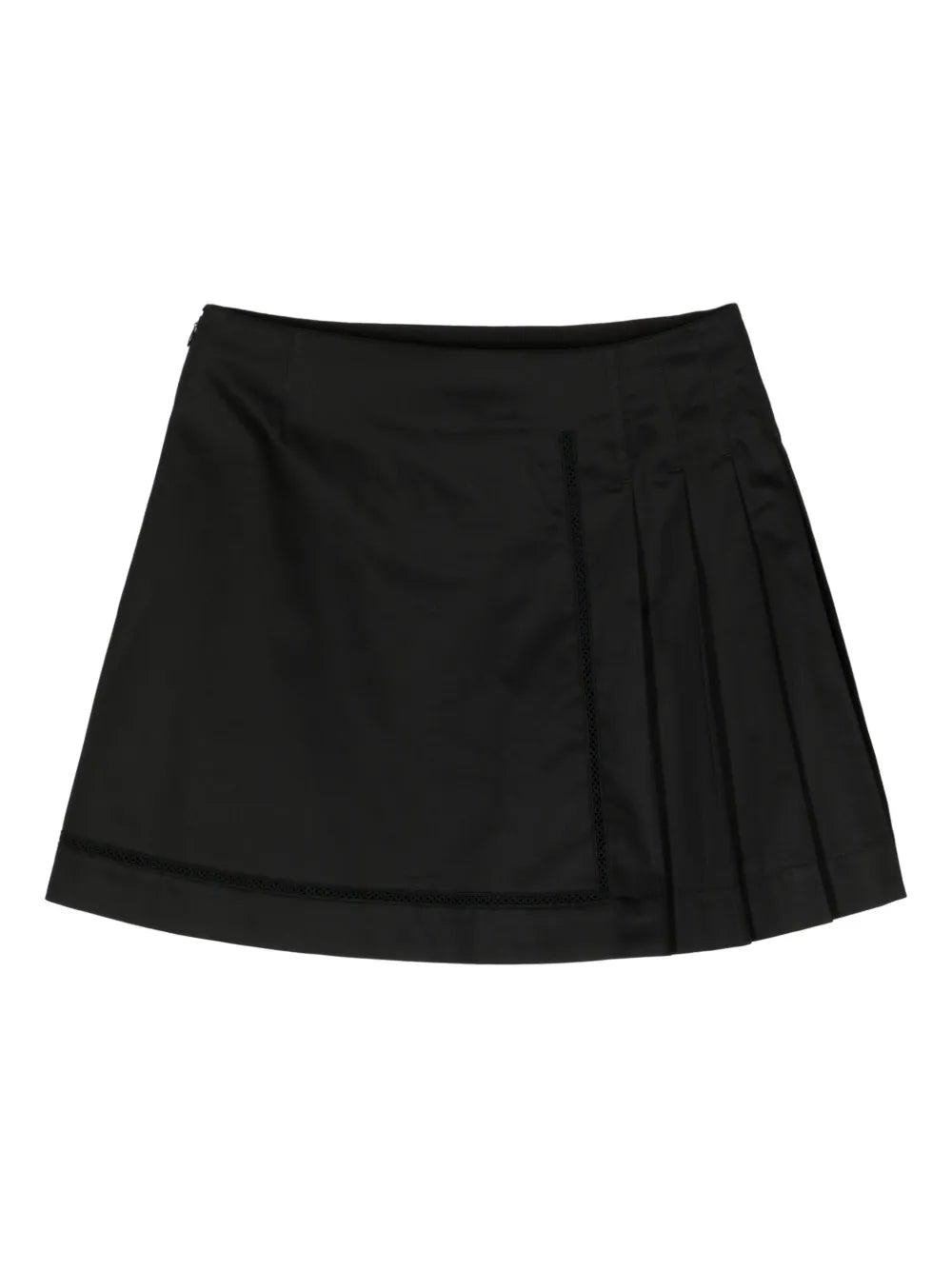 Pleated Cotton Miniskirt