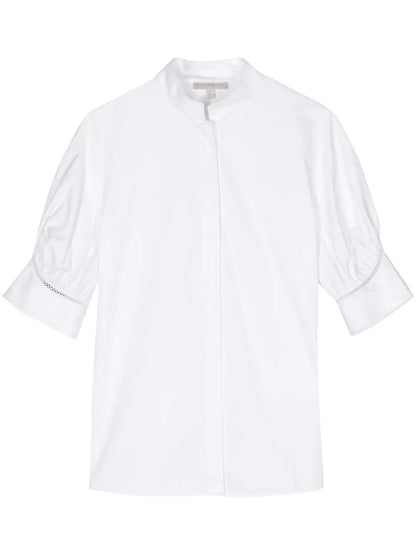 Lace-Trim Cotton Shirt