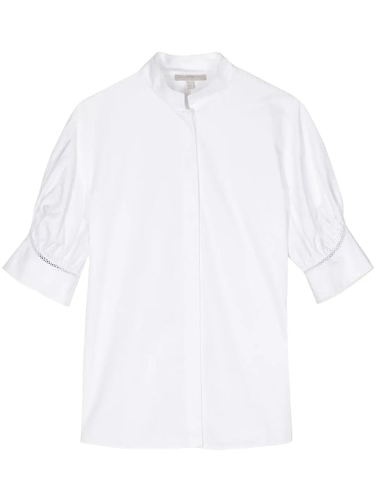 Lace-Trim Cotton Shirt