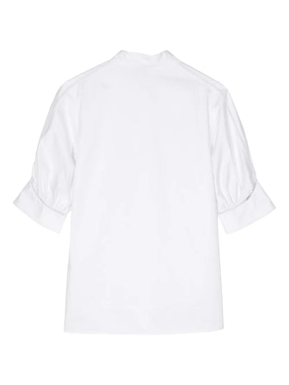 Lace-Trim Cotton Shirt