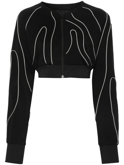 Piping-Detail Cropped Jacket