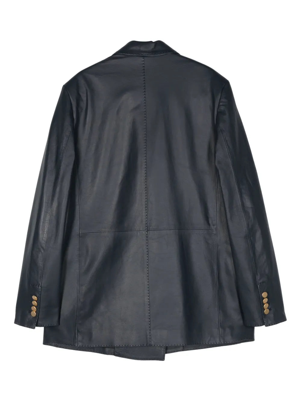 Josie Double-Breasted Leather Blazer