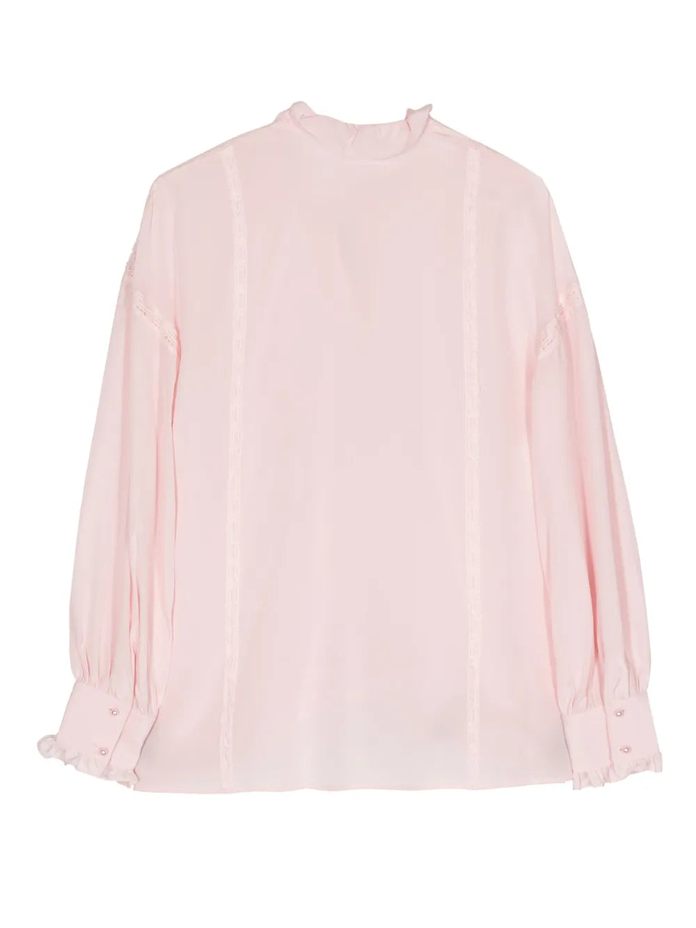 Sheer-Lace Silk Blouse