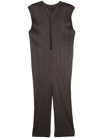 Sleeveless Plissé Jumpsuit