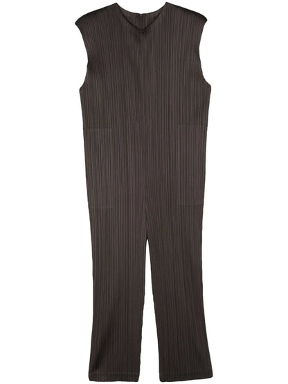 Sleeveless Plissé Jumpsuit