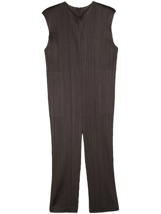 Sleeveless Plissé Jumpsuit