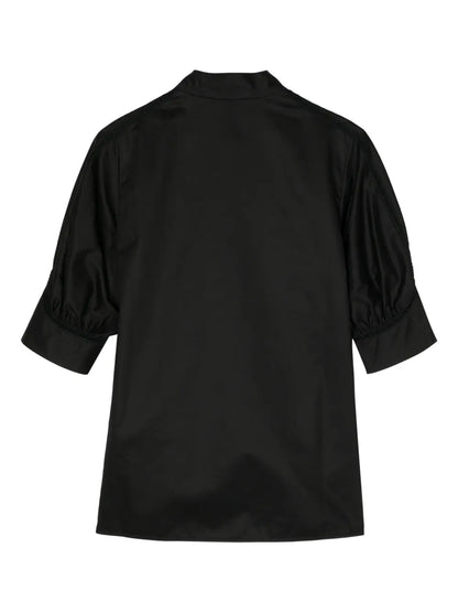 Lace-Trim Cotton Shirt