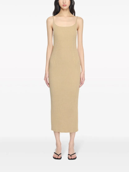 Ribbed-Knit Midi Dress