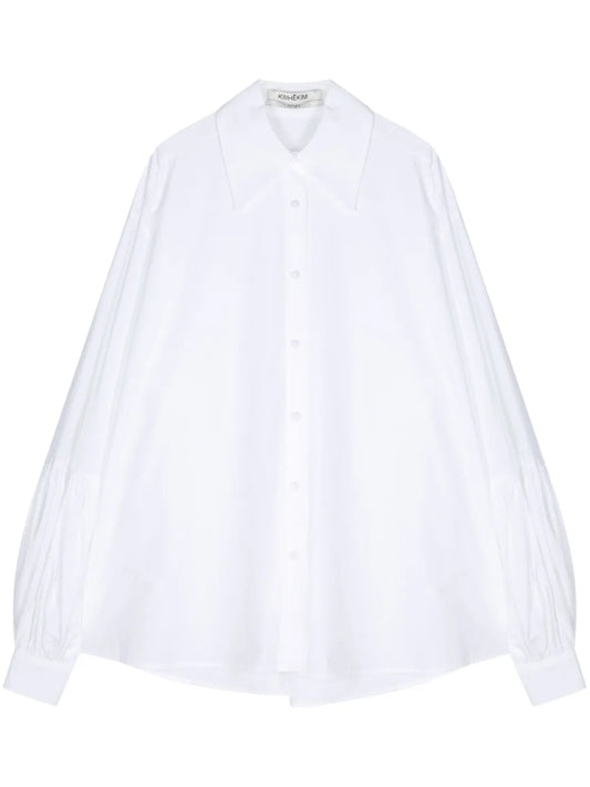Oversize-Collar Poplin Shirt