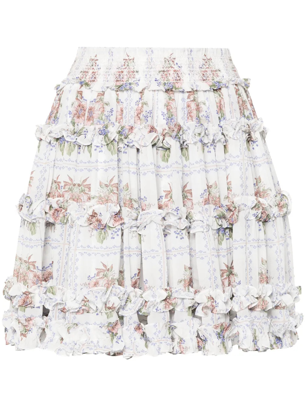 Floral Ruffled Mini Skirt