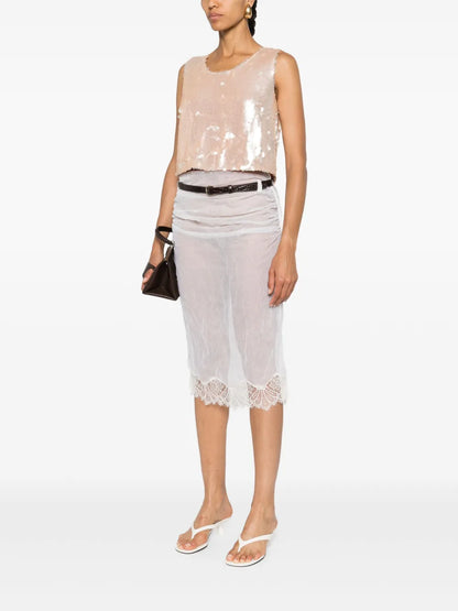Citrus Sequin Cropped Top