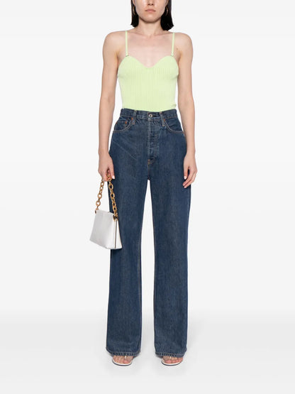 Sweetheart-Neck Ribbed Tank Top